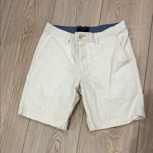Banana Republic Men's Off-White Flat-Front Cotton Shorts